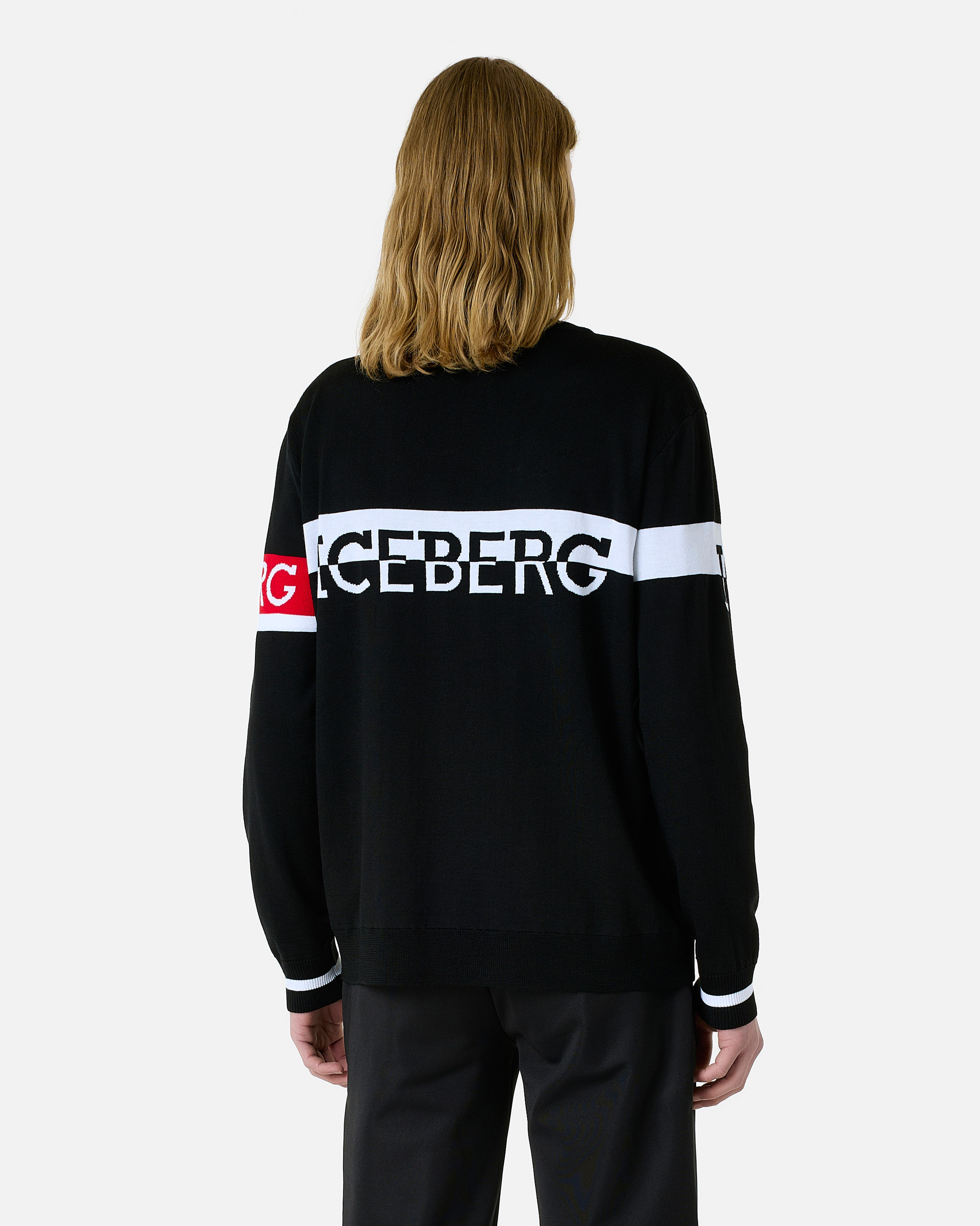 Merino wool sweater with logo | Iceberg