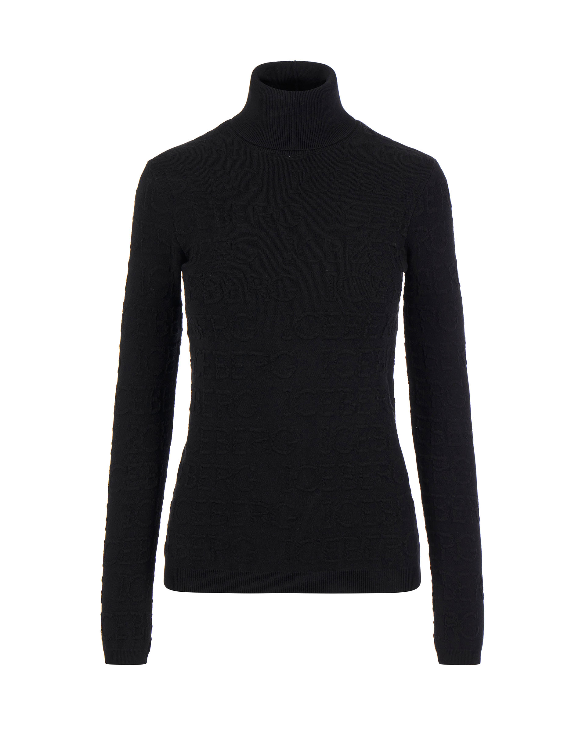 Black 3D logo turtle neck sweater | Iceberg