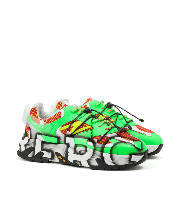 Multicolor sneakers with spray-paint Iceberg logo - Iceberg - Official Website