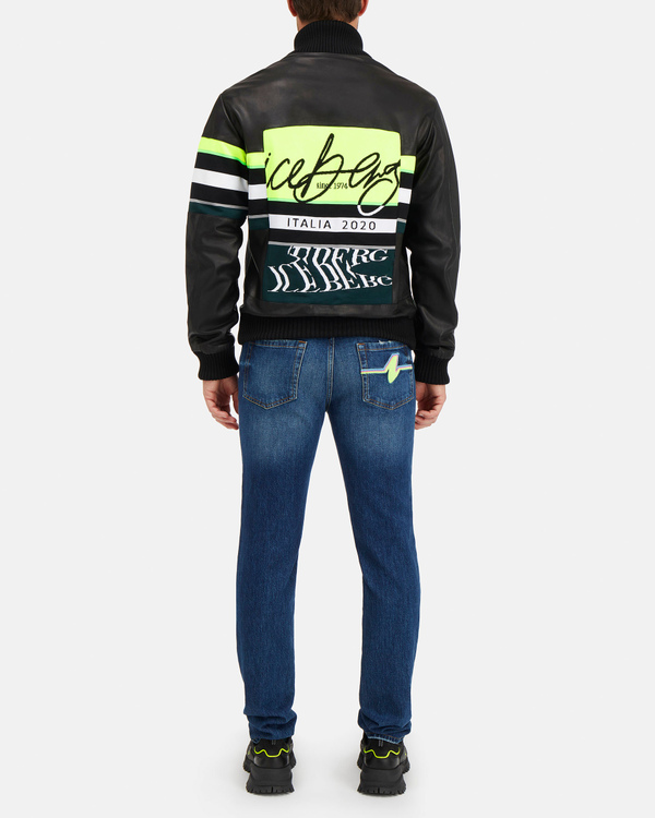Jeans da uomo con ricamo su tasca posteriore - Iceberg - Official Website