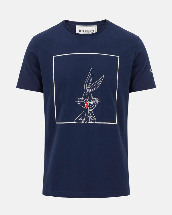 Navy blue Iceberg T-shirt with Bug Bunny frame - Iceberg - Official Website