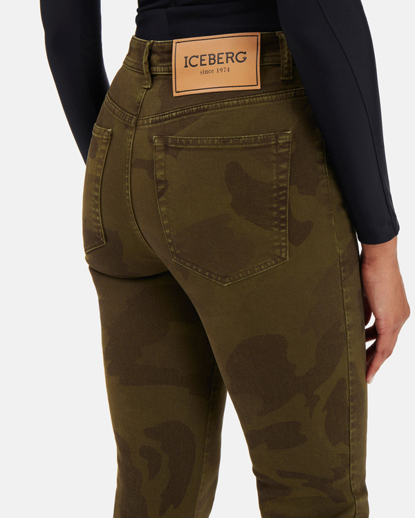 Ankle crop skinny-fit Iceberg camouflage jeans - Iceberg - Official Website