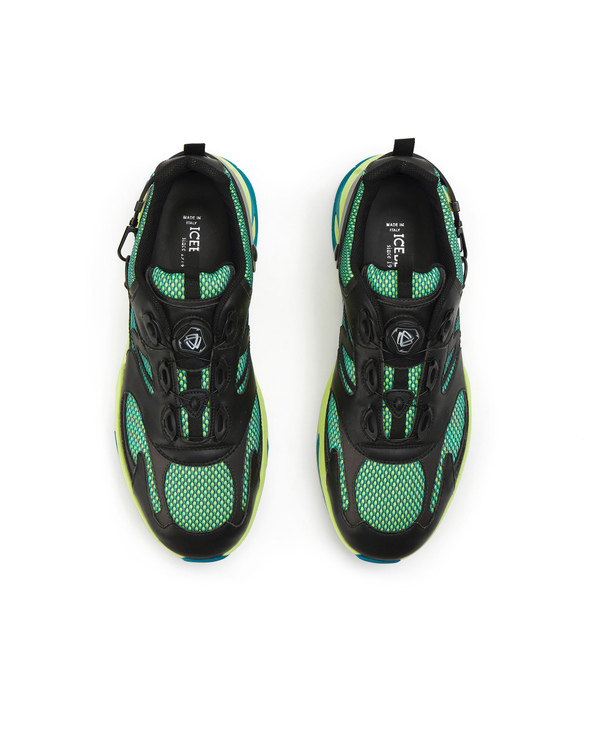 Black and turquoise Iceberg sneakers with black thread laces - Iceberg - Official Website