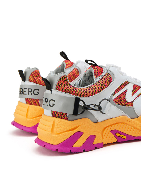 White and orange Iceberg sneakers with white thread laces - Iceberg - Official Website
