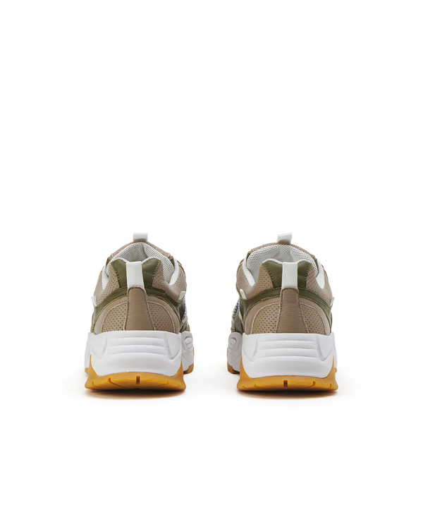 Brown and khaki Iceberg sneakers with white mesh upper - Iceberg - Official Website