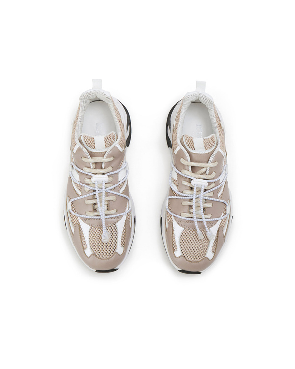 Brown and white Iceberg sneakers with white mesh upper - Iceberg - Official Website