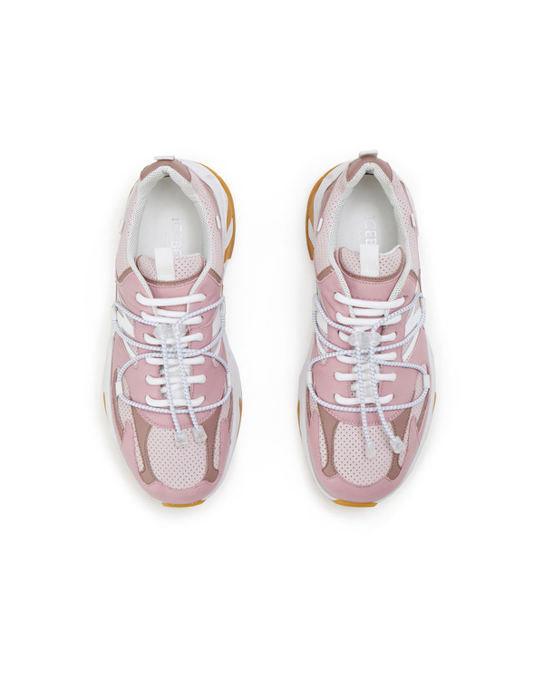 Pink and plum-colored Iceberg sneakers with perforated upper - Iceberg - Official Website