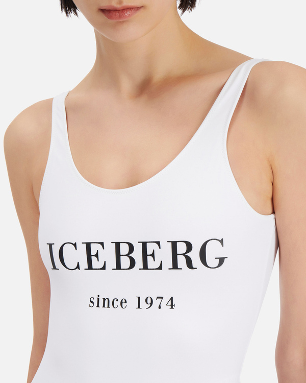 White one-piece swimsuit with Iceberg logo - Iceberg - Official Website