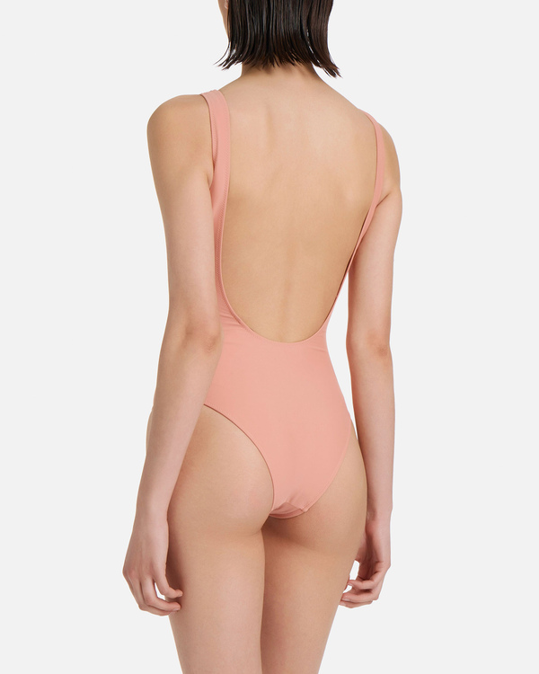 Powder pink one-piece swimsuit with ICEBERG logo - Iceberg - Official Website