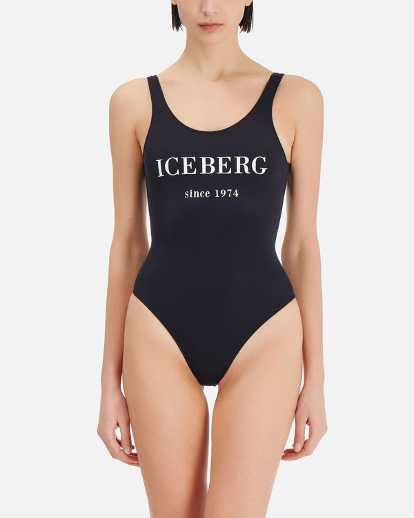 Black one-piece swimsuit with Iceberg logo - Iceberg - Official Website