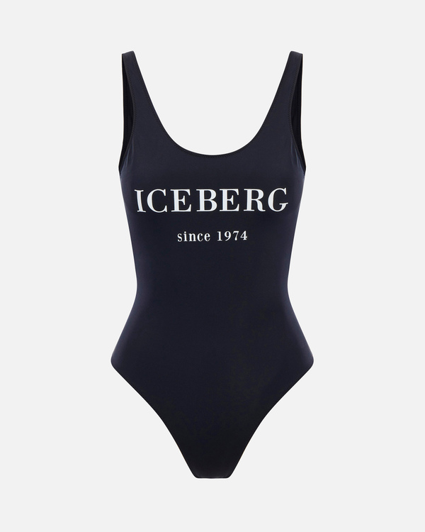 Black one-piece swimsuit with Iceberg logo - Iceberg - Official Website