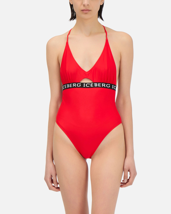 Red swimsuit with Iceberg logo band - Iceberg - Official Website