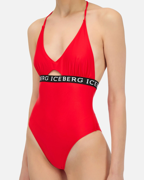 Red swimsuit with Iceberg logo band - Iceberg - Official Website