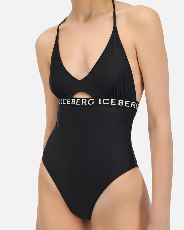 Black swimsuit with Iceberg logo band - Iceberg - Official Website
