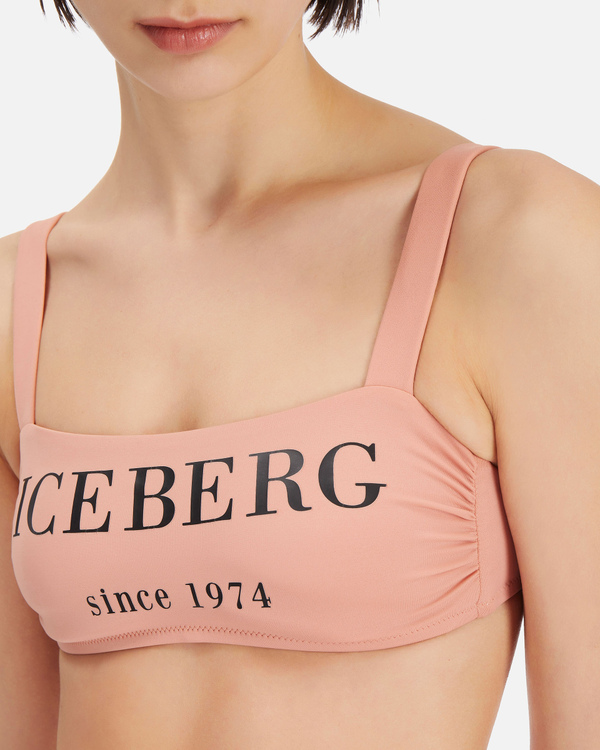 Reggiseno bikini rosa cipria con scritta Iceberg - Iceberg - Official Website