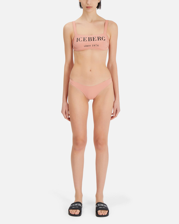 Reggiseno bikini rosa cipria con scritta Iceberg - Iceberg - Official Website
