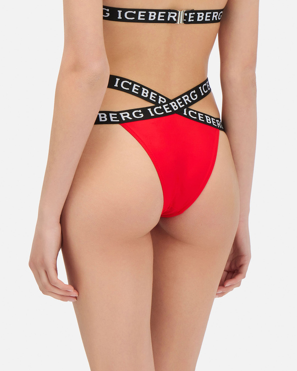 Slip bikini rossi con fasce incrociate Iceberg - Iceberg - Official Website