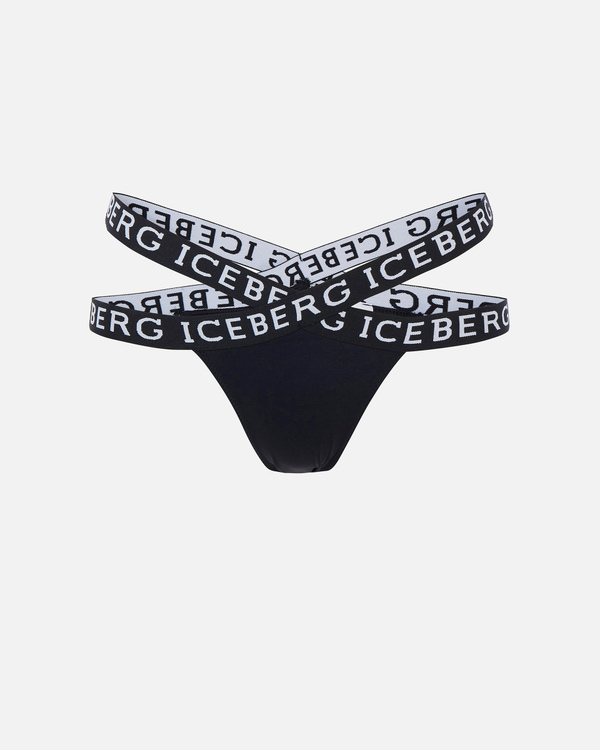 Black Iceberg logo band bikini briefs - Iceberg - Official Website