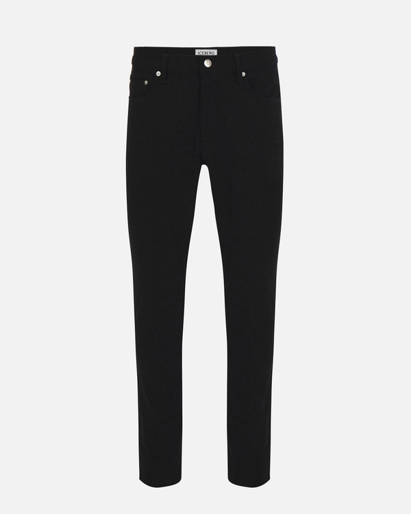 Black slim Iceberg jeans with deconstructed Mickey Mouse - Iceberg - Official Website