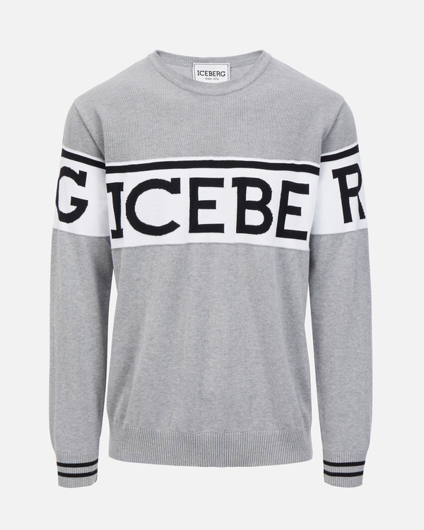 Gray slash-logo Iceberg sweater - Iceberg - Official Website