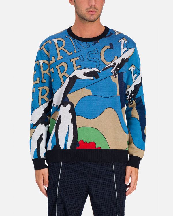 Pullover da uomo multicolor con grafica Vernice Fresca - Iceberg - Official Website