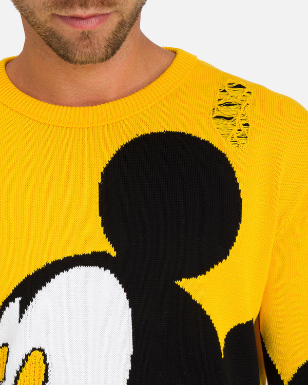 Distressed yellow Mickey Mouse Iceberg sweater - Iceberg - Official Website