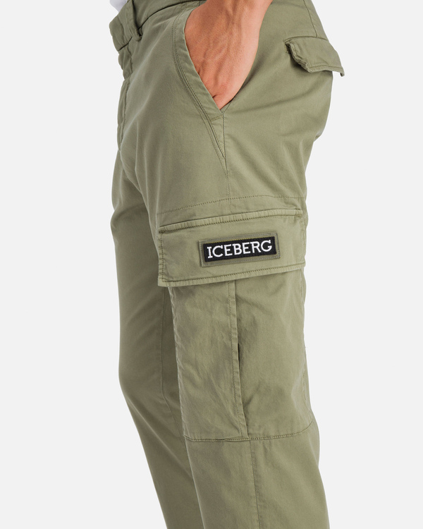 Light khaki green Iceberg casual pants - Iceberg - Official Website