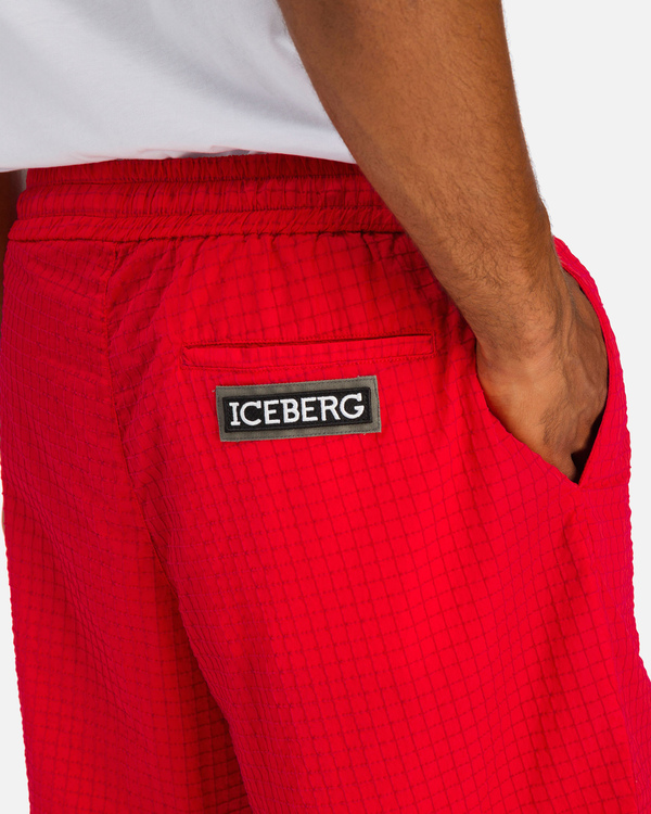 Red Iceberg track pant shorts - Iceberg - Official Website