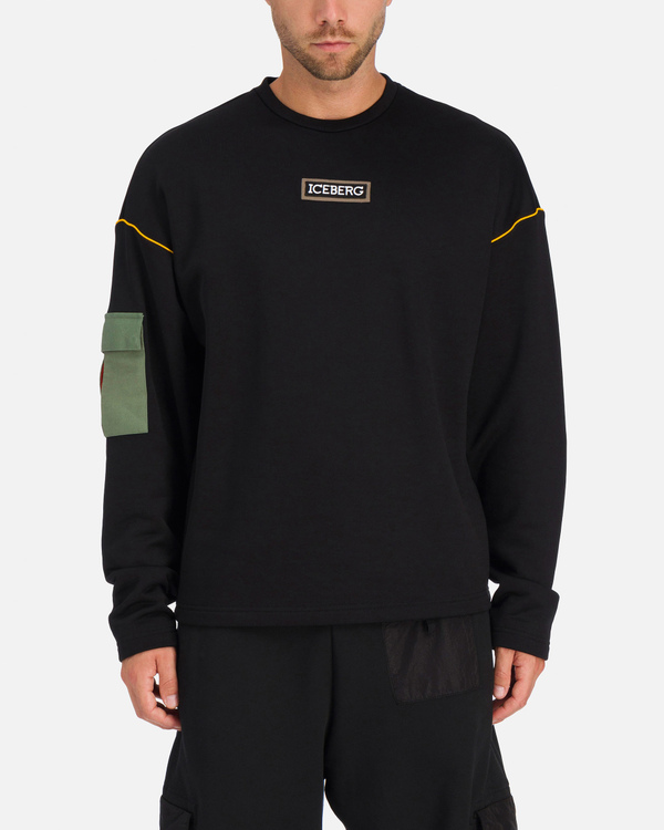 Black Iceberg sweater with sleeve pocket - Iceberg - Official Website