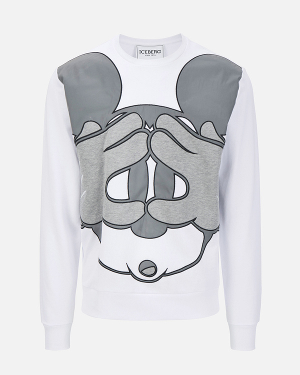 White Iceberg sweatshirt with gray Mickey Mouse - Iceberg - Official Website