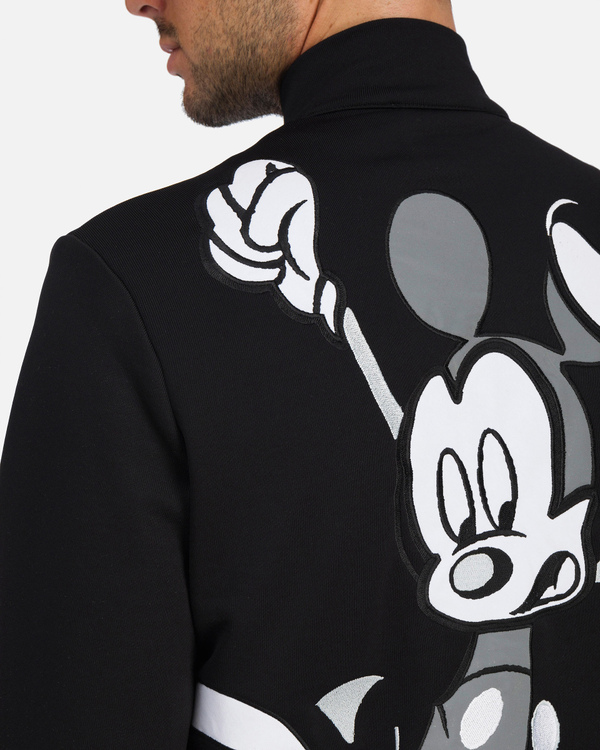 Black zipped Iceberg sweatshirt with B&W Mickey Mouse - Iceberg - Official Website