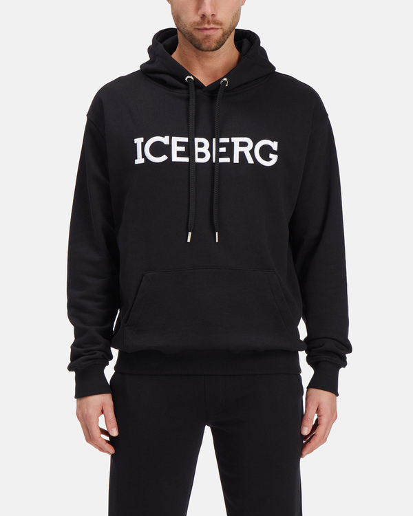Black Iceberg sweatshirt with hood - Iceberg - Official Website