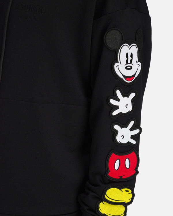 Black Iceberg hooded sweatshirt with deconstructed Mickey Mouse - Iceberg - Official Website