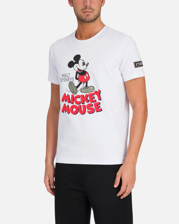 White Iceberg T-shirt with vintage Mickey Mouse graphic - Iceberg - Official Website