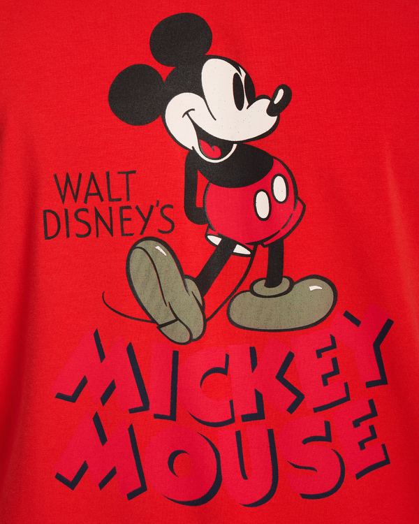 Fiery red Iceberg T-shirt with vintage Mickey Mouse graphic - Iceberg - Official Website