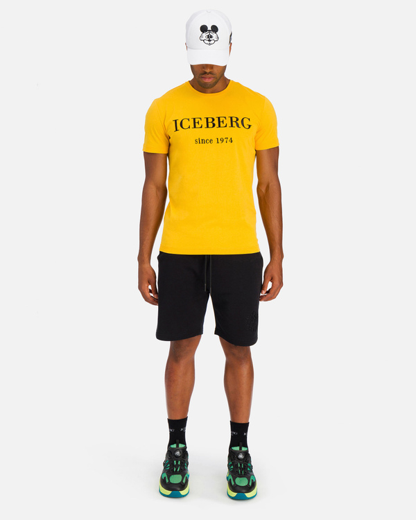 Bright yellow Iceberg T-shirt with large logo - Iceberg - Official Website