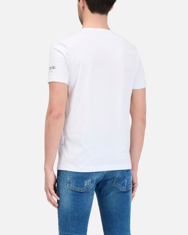 T-shirt da uomo bianca con Topolino - Iceberg - Official Website