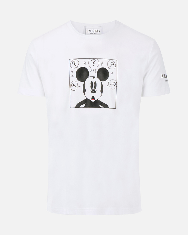 T-shirt da uomo bianca con stampa in collaborazione con Walt Disney - Iceberg - Official Website