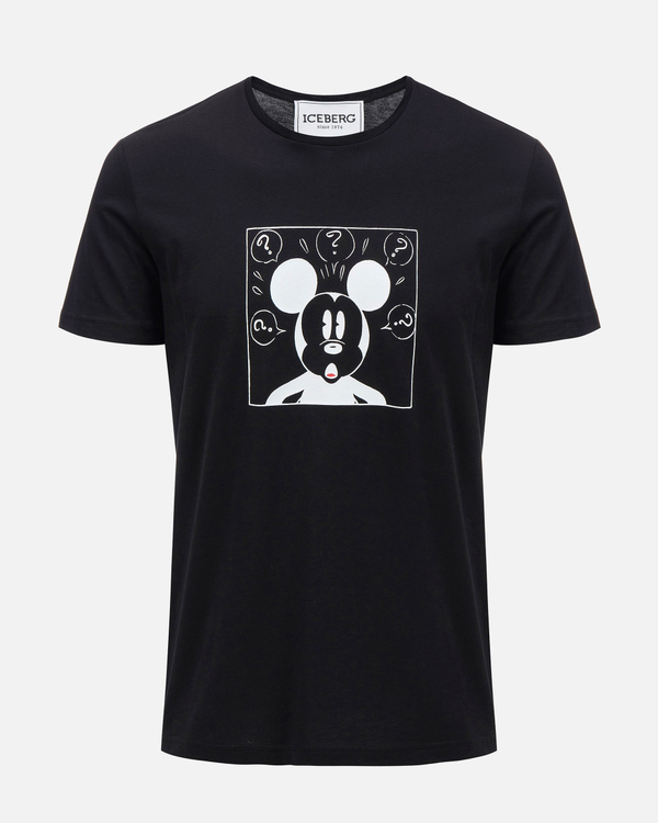 Black Iceberg T-shirt with surprised vintage Mickey Mouse - Iceberg - Official Website