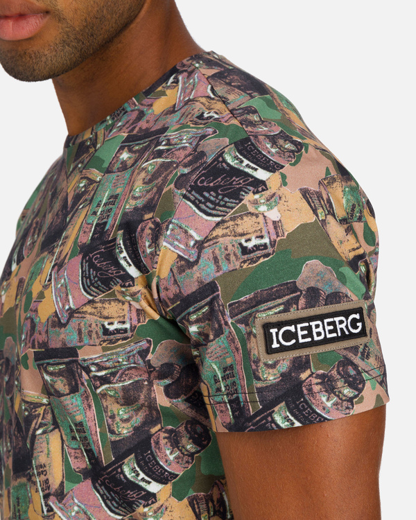T-shirt da uomo con stampe all-over e logo Iceberg - Iceberg - Official Website