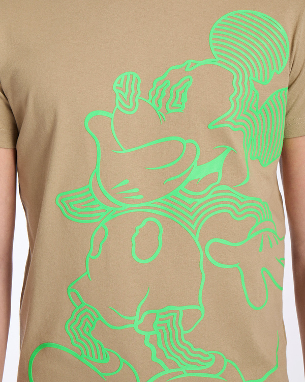 Beige Iceberg T-shirt with fluro-green Mickey Mouse - Iceberg - Official Website