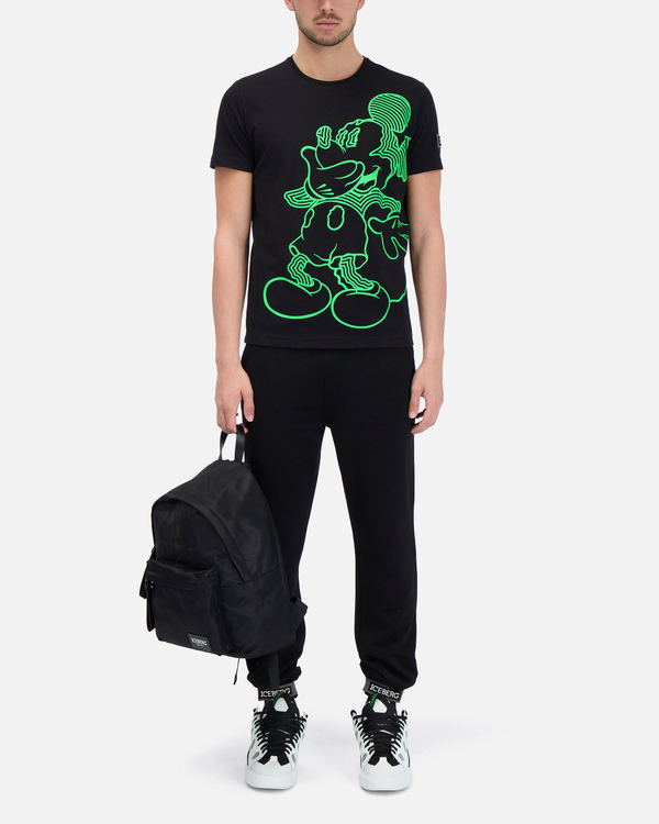 Black Iceberg T-shirt with fluro-green Mickey Mouse - Iceberg - Official Website
