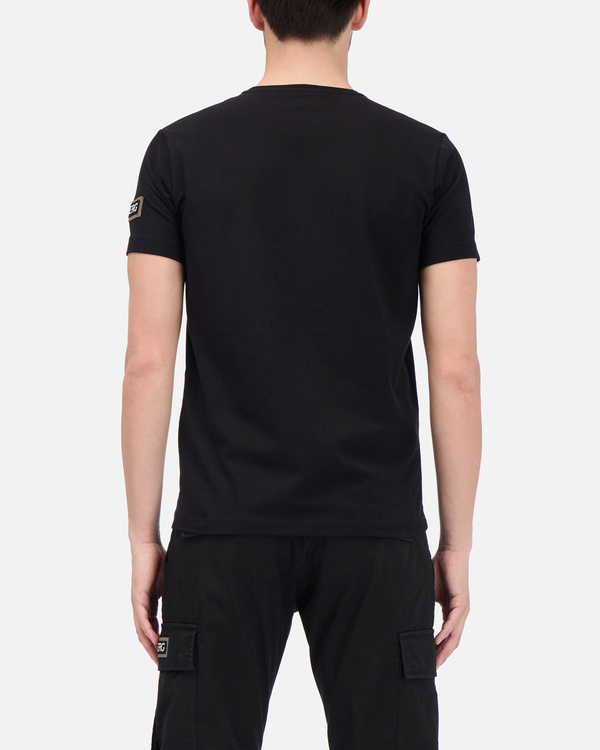 T-shirt da uomo nera con stampa Vernice Fresca - Iceberg - Official Website