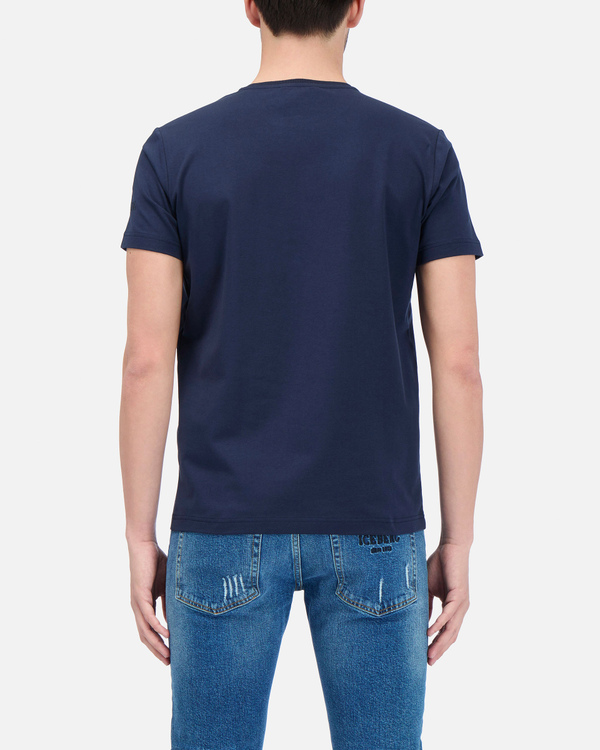 T-shirt da uomo blu con stampa di Topolino - Iceberg - Official Website