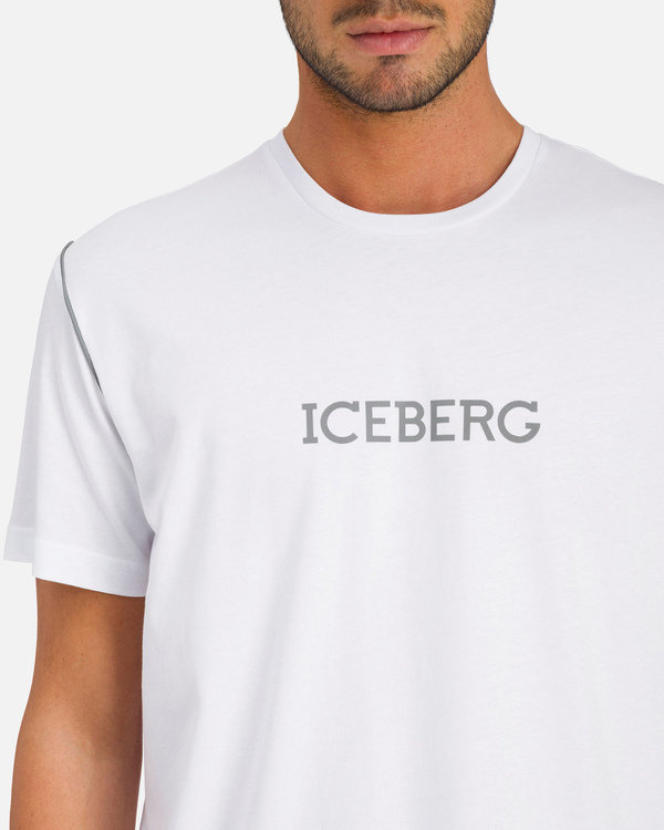 White Iceberg T-shirt with gray logo - Iceberg - Official Website