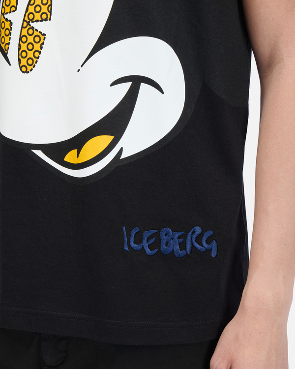 Black Iceberg T-shirt with large Mickey Mouse graphic - Iceberg - Official Website