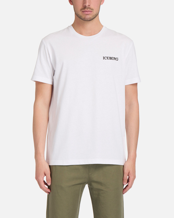 White Iceberg T-shirt with graffiti-style logo - Iceberg - Official Website