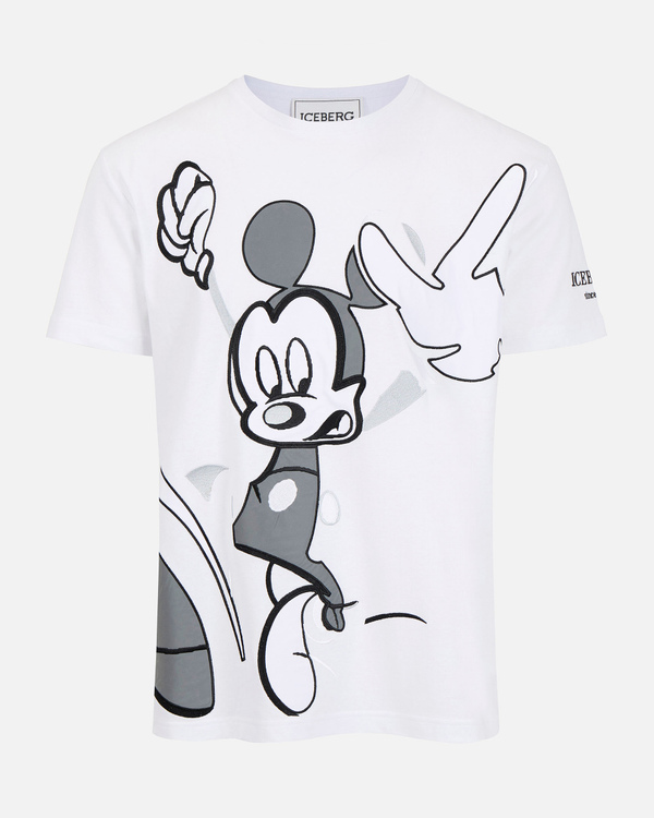 White Iceberg T-shirt with Mickey Mouse graphic  - Iceberg - Official Website