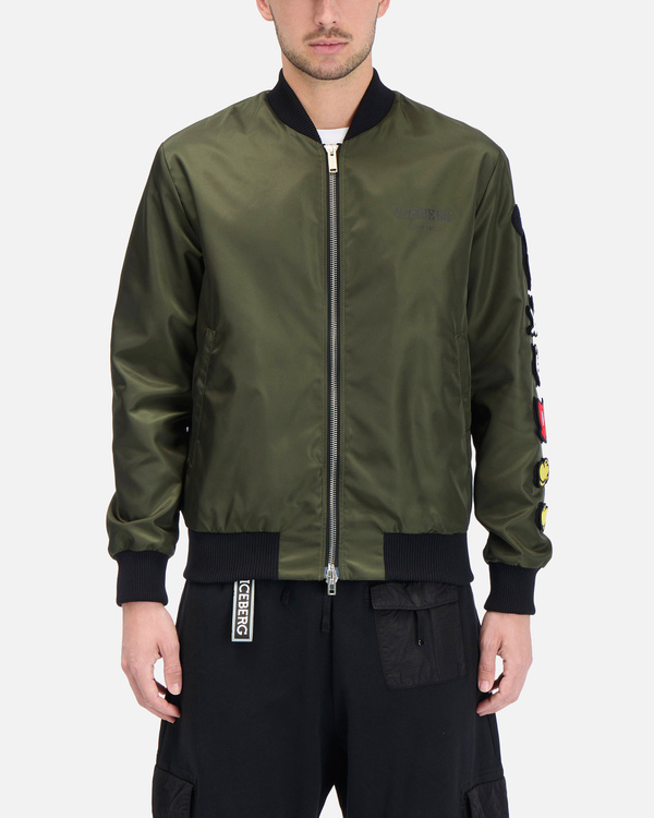 Green Iceberg bomber jacket with deconstructed Mickey Mouse - Iceberg - Official Website
