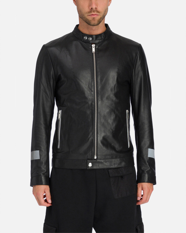 Black leather motor racer jacket Iceberg jacket - Iceberg - Official Website